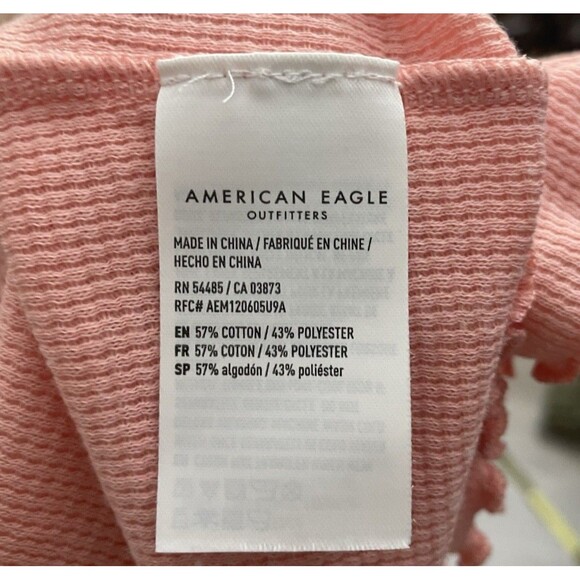 American Eagle soft Pink Badminton Club Graphic Thermal Crop Tee Team Club XL - Picture 7 of 7